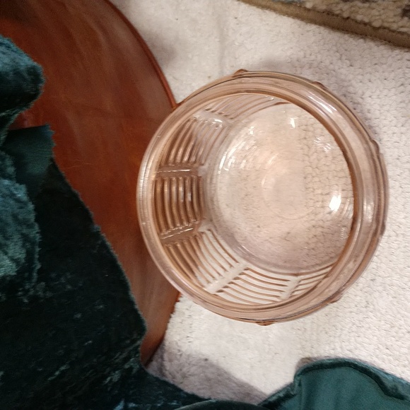 Vtg Anchor Hocking Pink Depression Glass Princess Cookie Cracker Jar Base Only - Picture 3 of 7